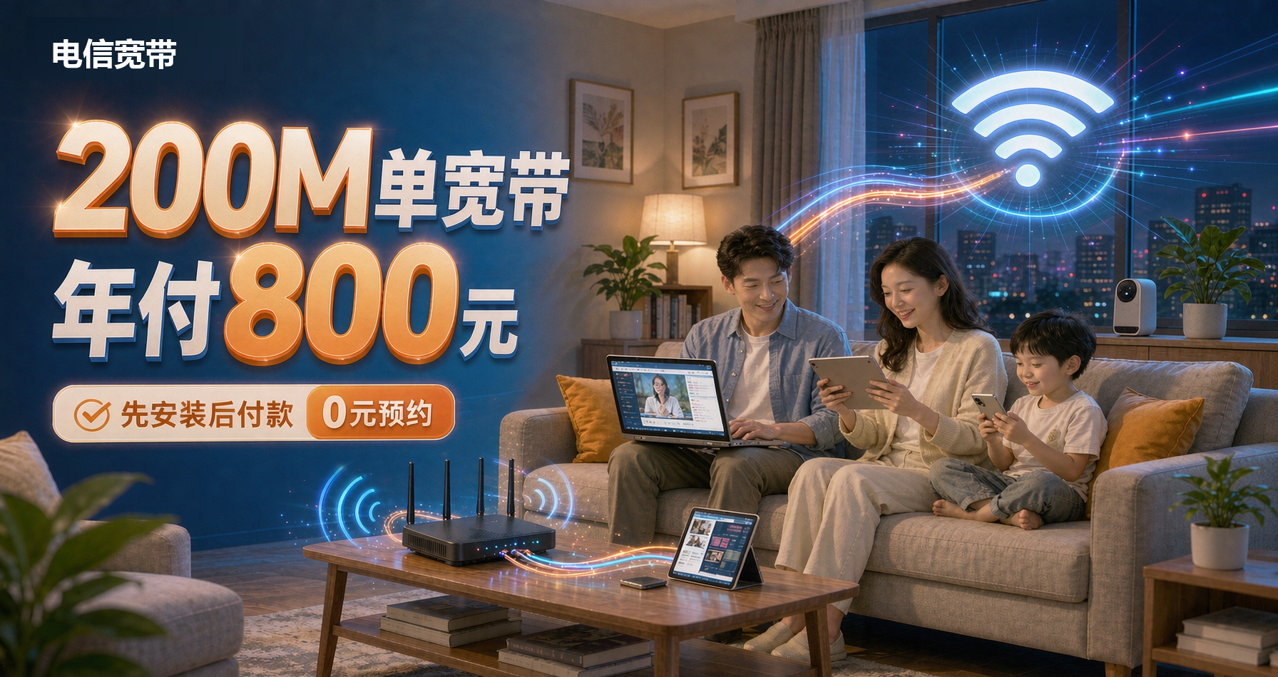 单宽带年付特惠 600元起